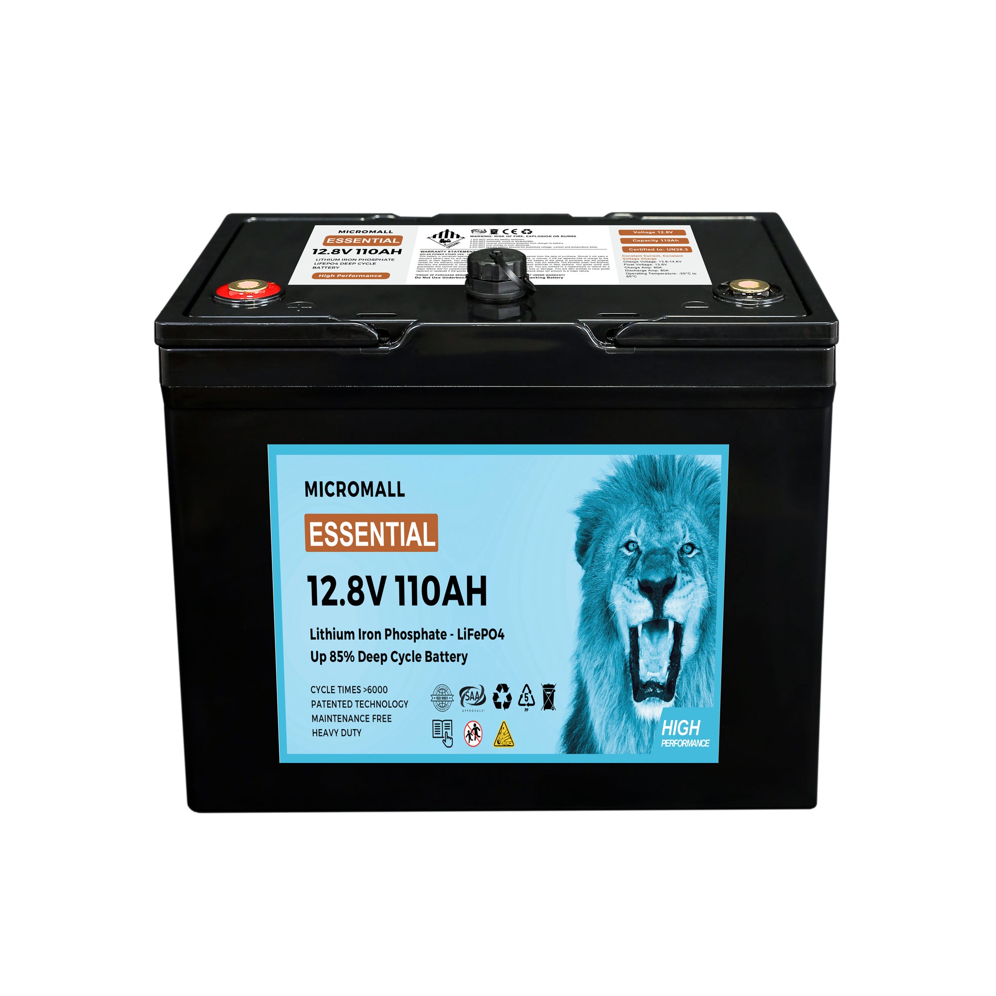 12.8V 110Ah Lithium Battery Essential LiFePO4 Battery Deep Cycle Battery Solar Battery 1 12.8V 110Ah Lithium Battery - BTL-12.8V110 front view | NZ Depot