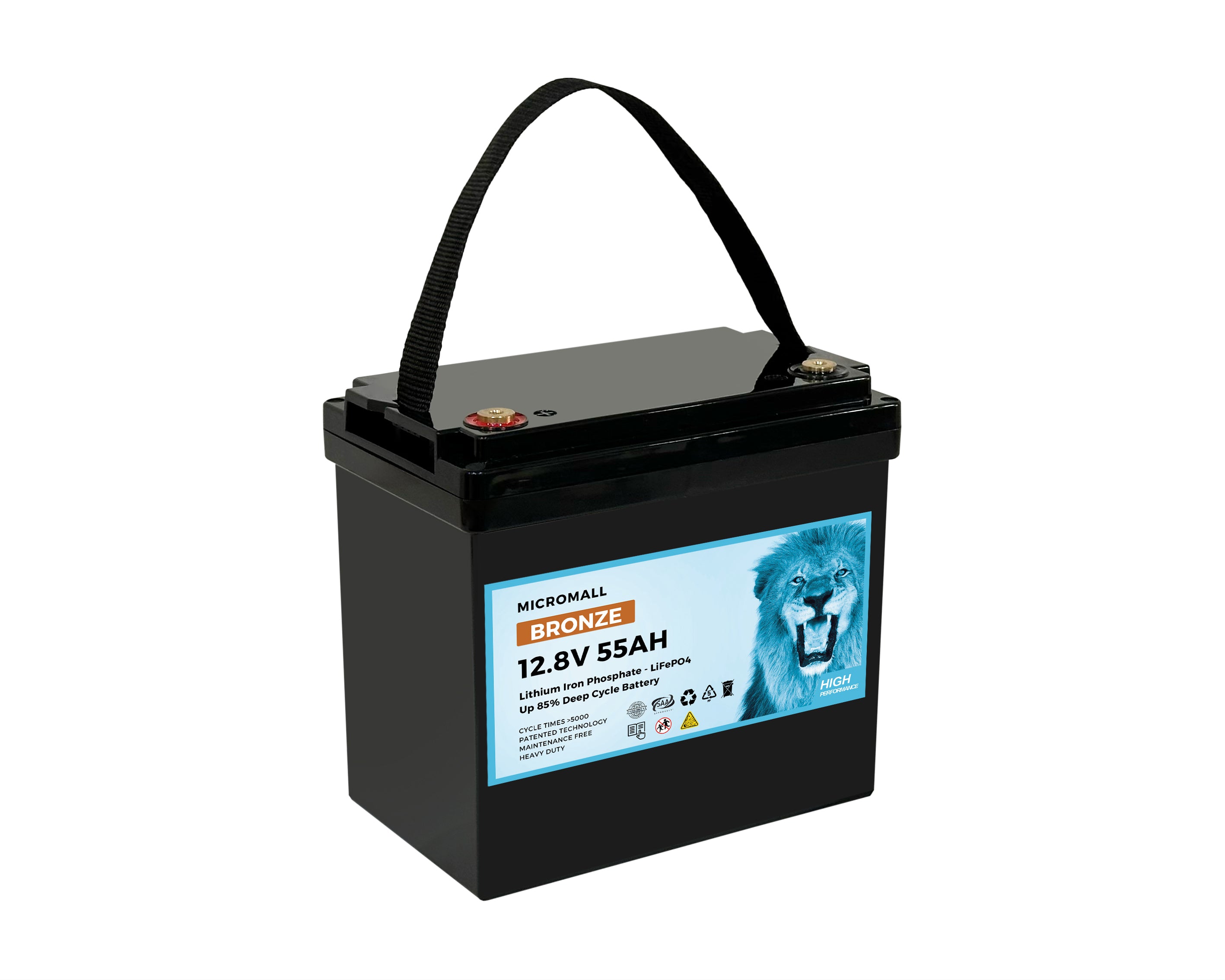 12V 50Ah 55Ah Lithium Battery LiFePO4 Battery Deep Cycle Battery Solar Battery 1 12V 50Ah 55Ah Lithium - BTL-12V55B front view | NZ Depot