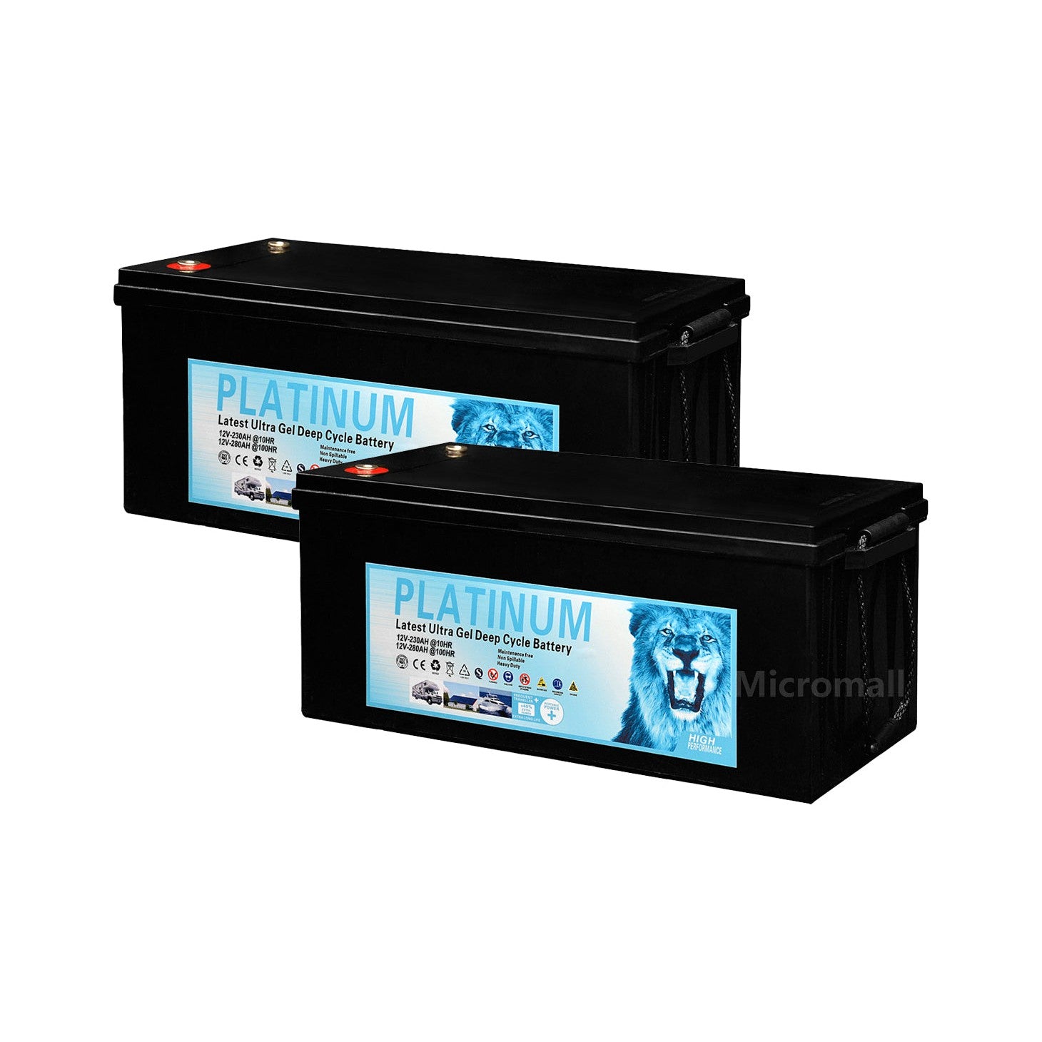 2X Solar Battery 280Ah 100hr 12V AGM GEL 2.0 Deep Cycle Solar Battery 1 2X Solar Battery 280Ah - BTG-12V280-2 front view | NZ Depot