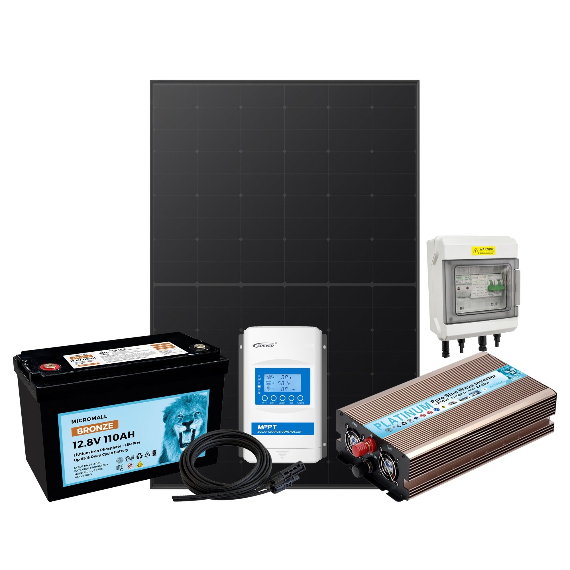 12V 1200W Off Grid LiFePO4 Lithium Battery Solar Kit 1 12V 1200W Off Grid - CB1200W front view | NZ Depot