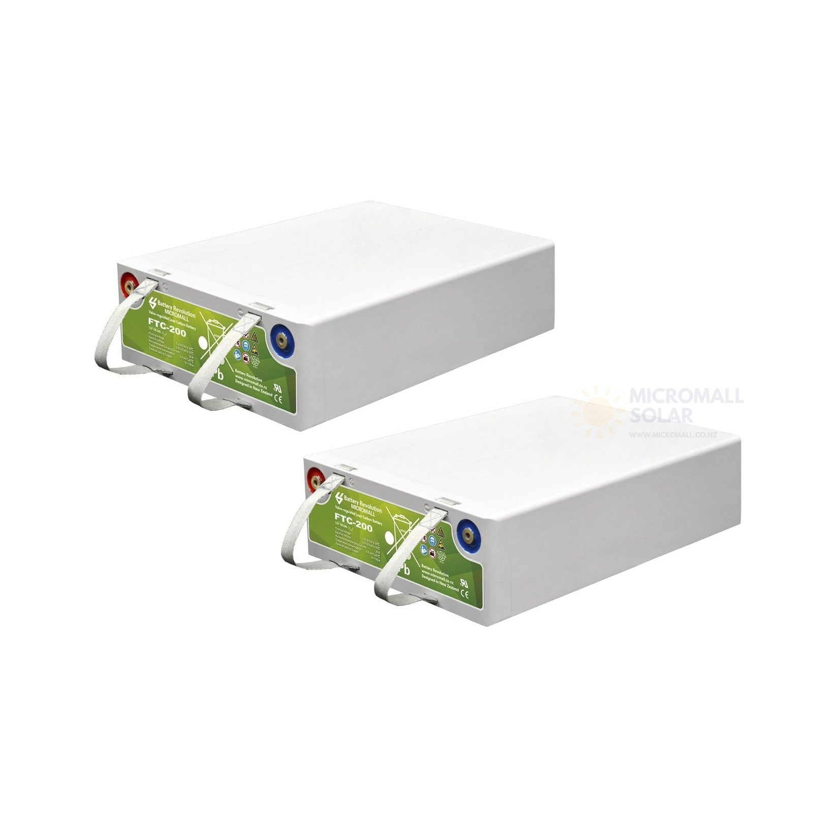 2X Deep cycle solar Storage battery 12V 200Ah Ultra lead Carbon Battery 1 2X Deep cycle solar Storage - BTC-12V200AH-2 front view | NZ Depot