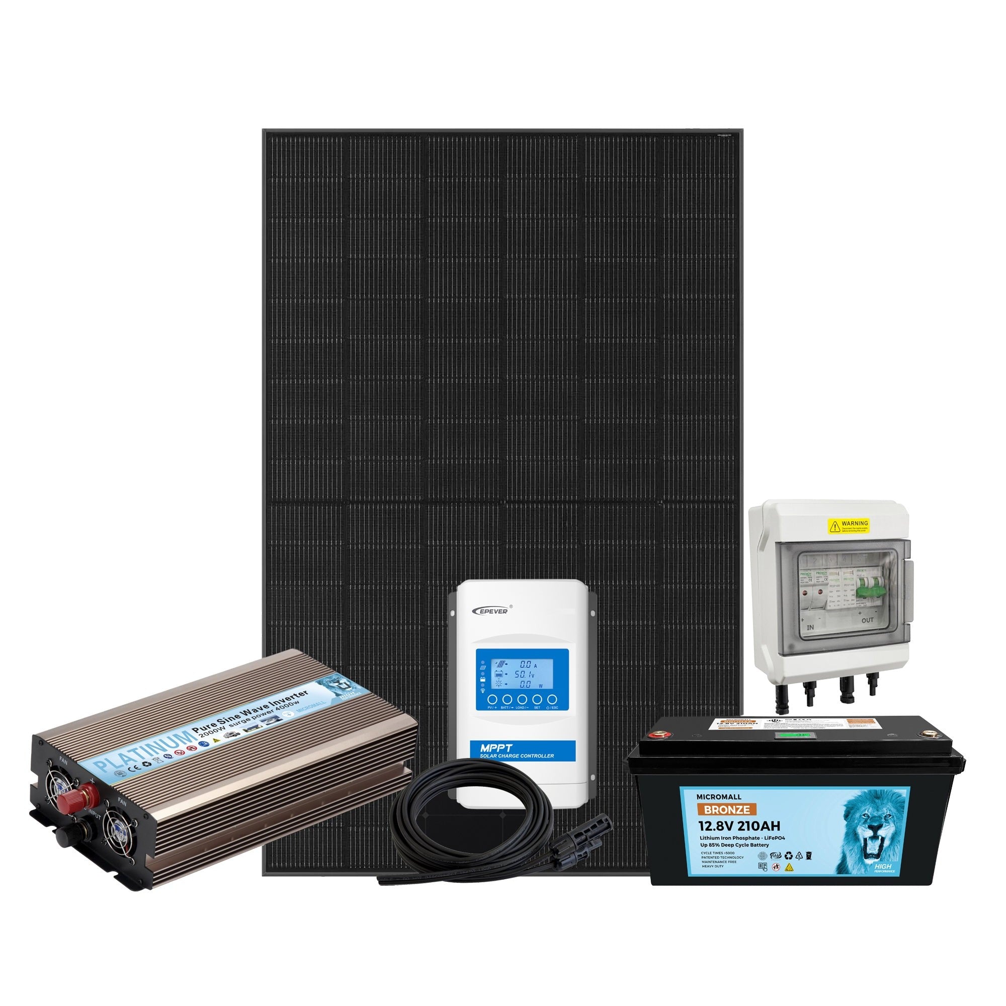12V 2000W Off Grid Solar Kit with LiFePO4 Lithium Battery 1 12V 2000W Off Grid - CB2000W front view | NZ Depot