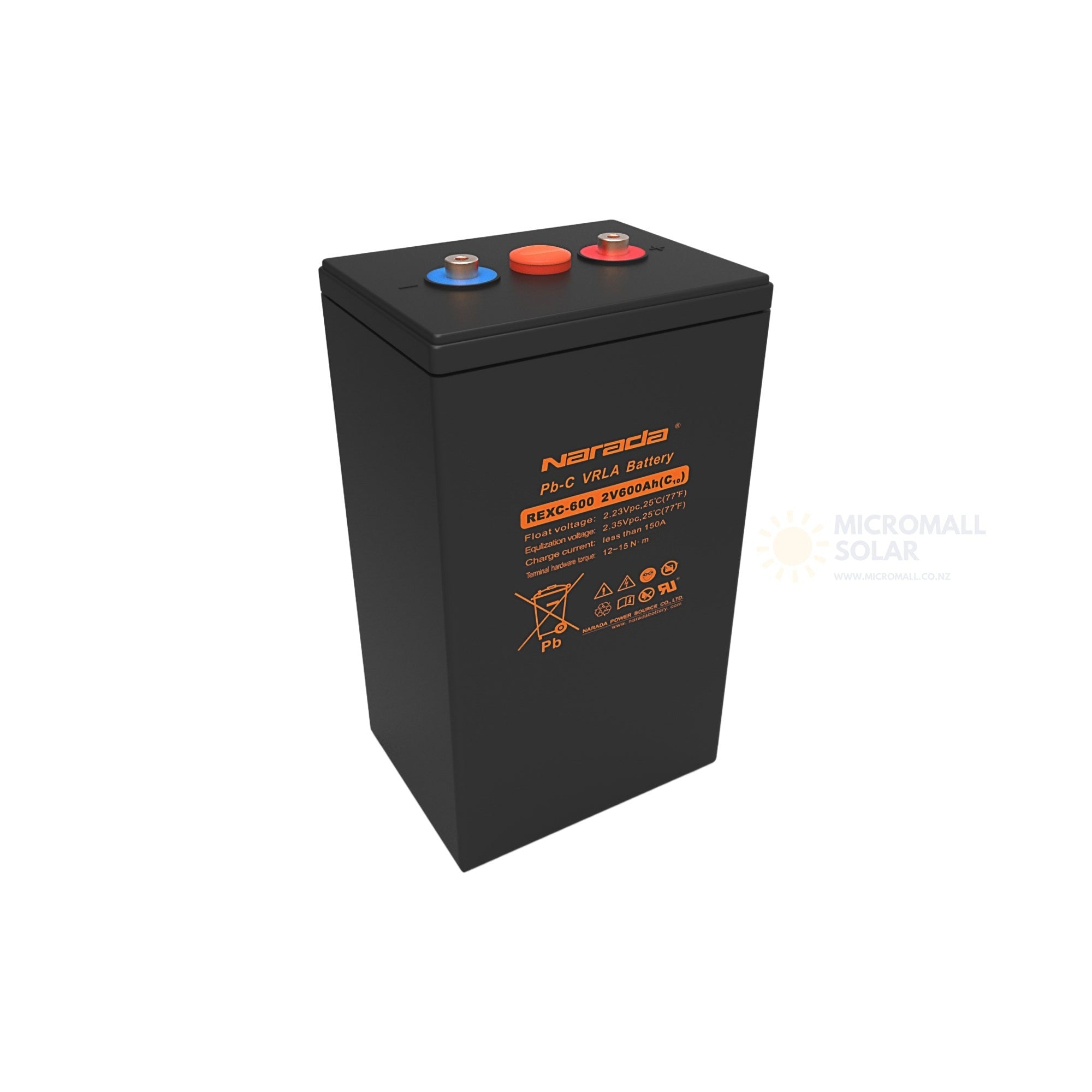 Narada REXC-600 2V 600Ah Ultra Lead Carbon Deep Cycle Solar Battery 1 Narada REXC-600 2V 600Ah - BTN-2V600 front view | NZ Depot