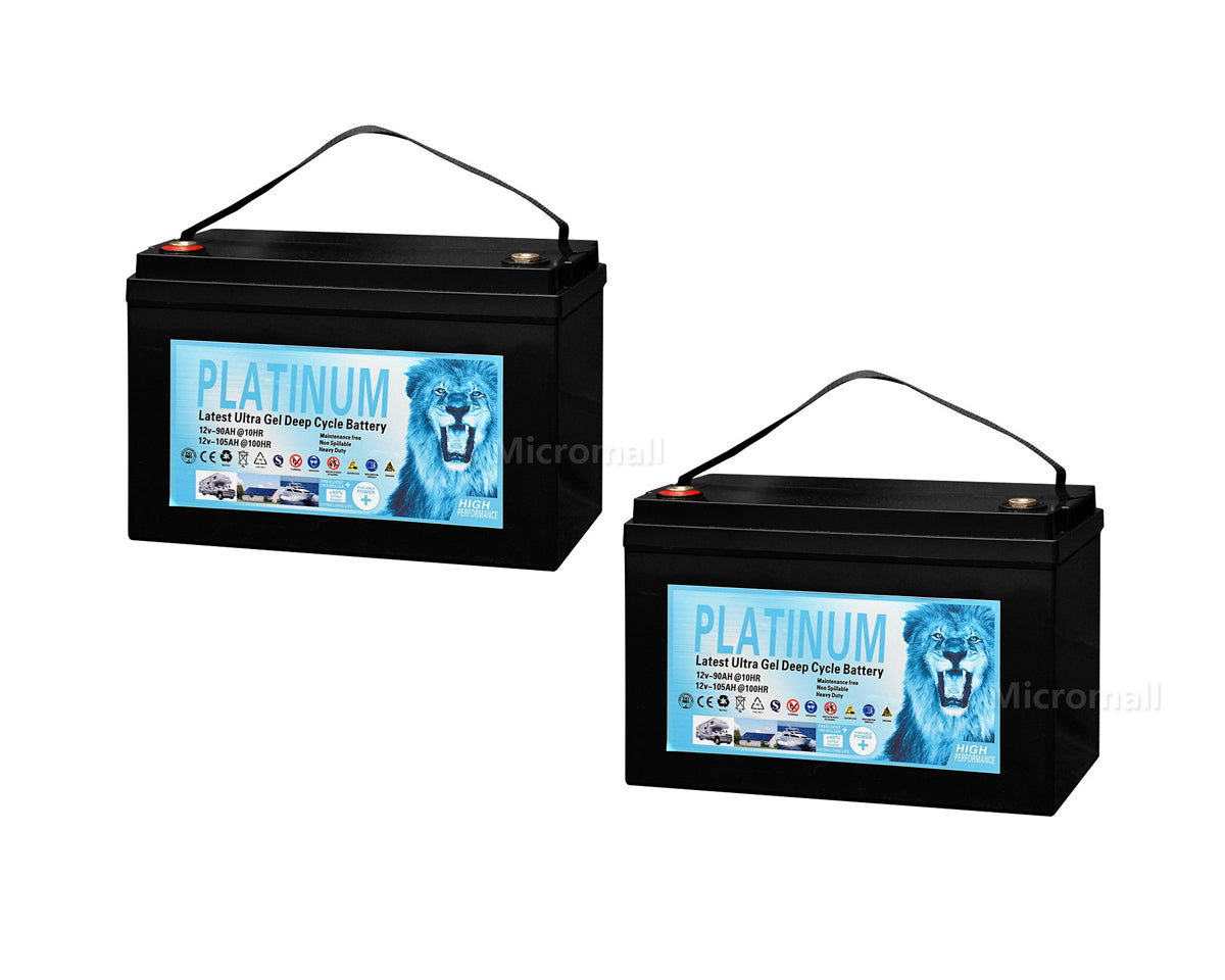 2x 2026 Solar Battery 90Ah 105Ah 100hr 12V AGM GEL 2.0 Deep Cycle Solar Battery 1 2x 2026 Solar Battery - BTG-12V105-2 front view | NZ Depot