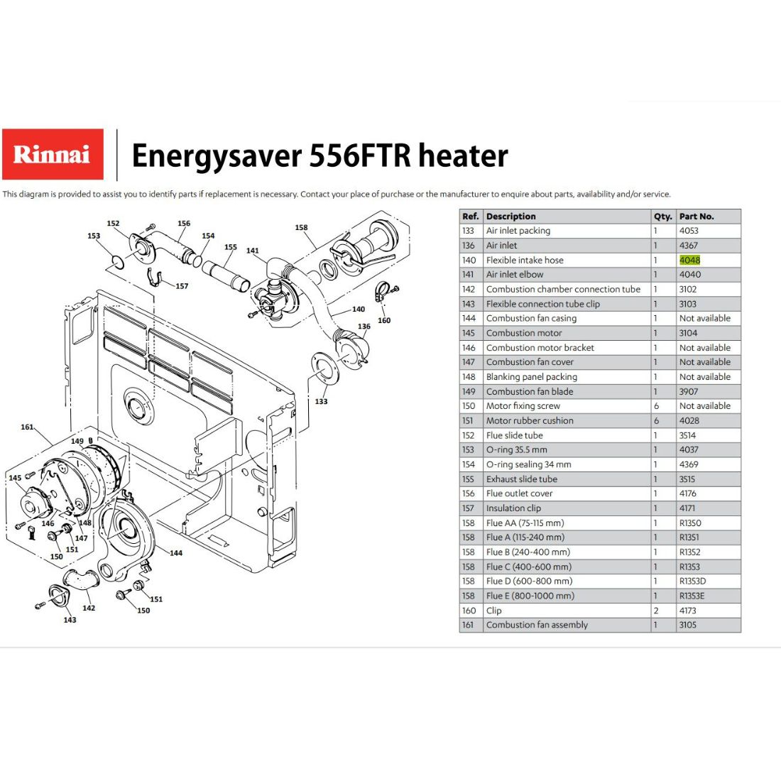 Rinnai RIN-4048 - Inlet Hose RHF556/559 1 Rinnai RIN-4048 - Inlet Hose RHF556/559 | NZ Depot