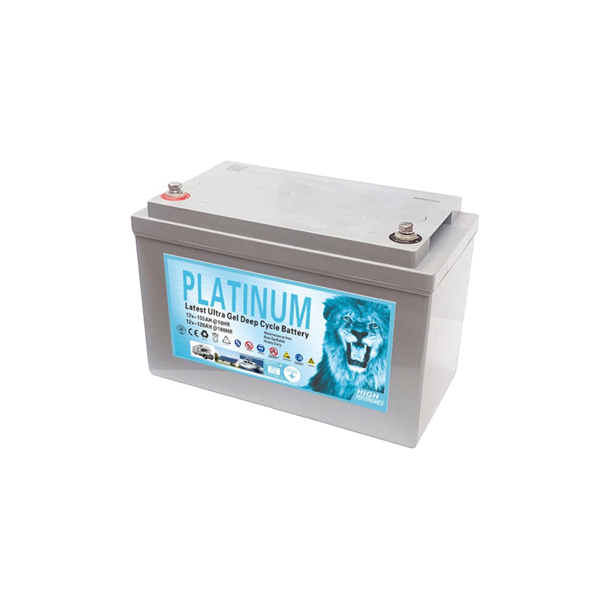 Solar Battery 105Ah 120Ah 100hr 12V AGM GEL 2.0 Deep Cycle Solar Battery 1 Solar Battery 105Ah 120Ah - BTG-120A front view | NZ Depot