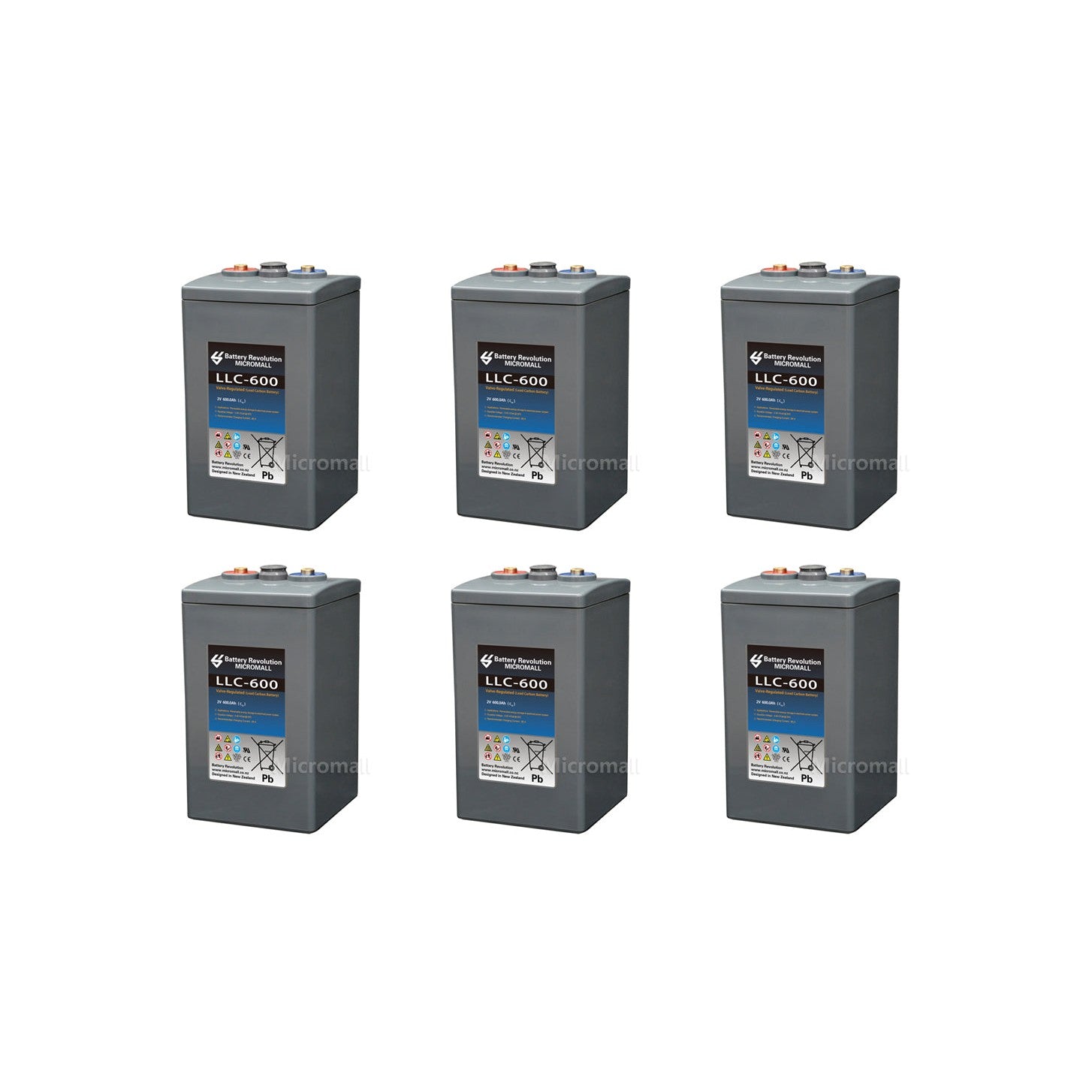 Deep Cycle Solar Storage Battery 12V 7.2kW offgrid Ultra Carbon Battery 1 Deep Cycle Solar Storage Battery 12V - SL-BT2V600AH-6 front view | NZ Depot