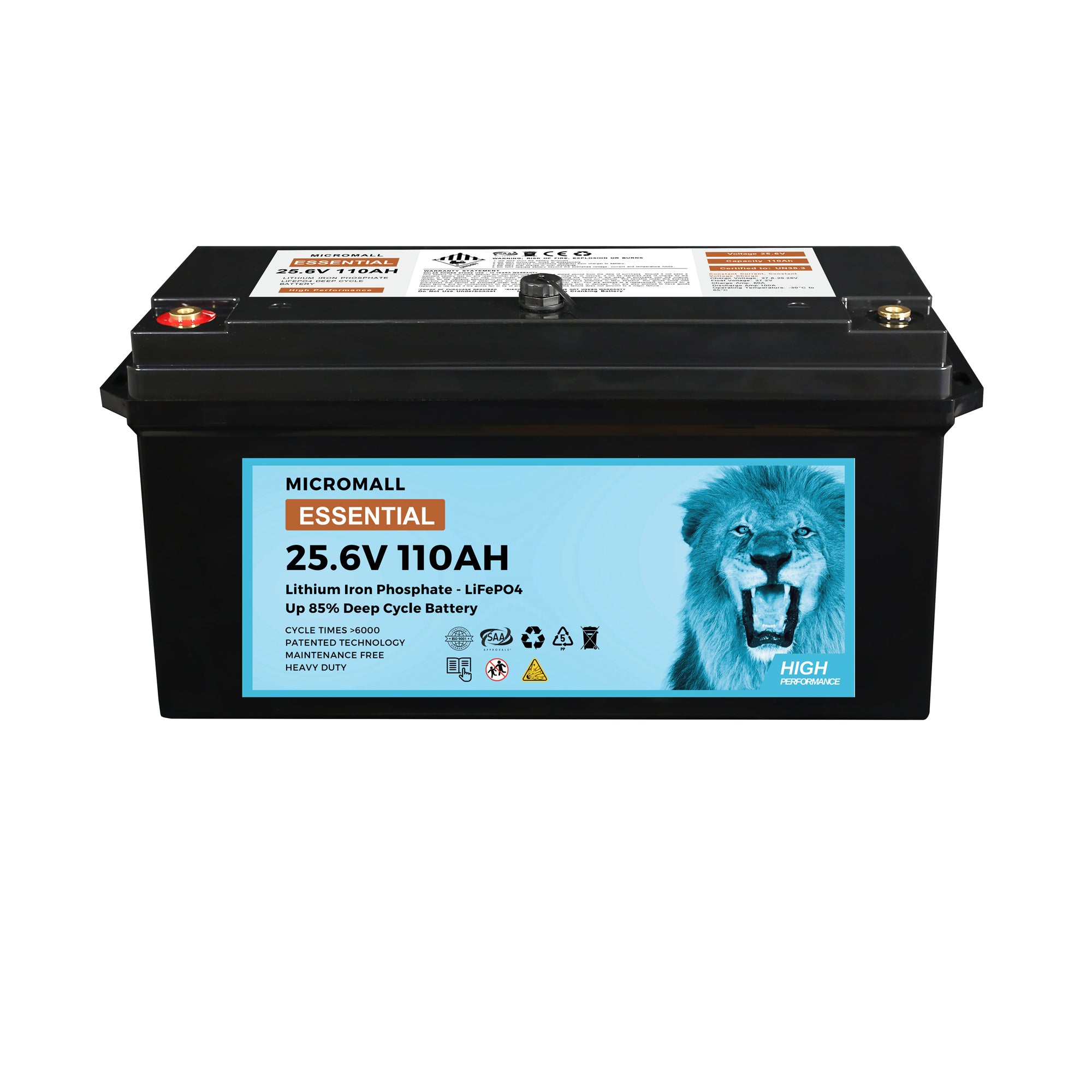 25.6V 110Ah Lithium Battery Essential LiFePO4 Battery Deep Cycle Battery Solar Battery 1 25.6V 110Ah Lithium Battery - BTL-25.6V110 front view | NZ Depot