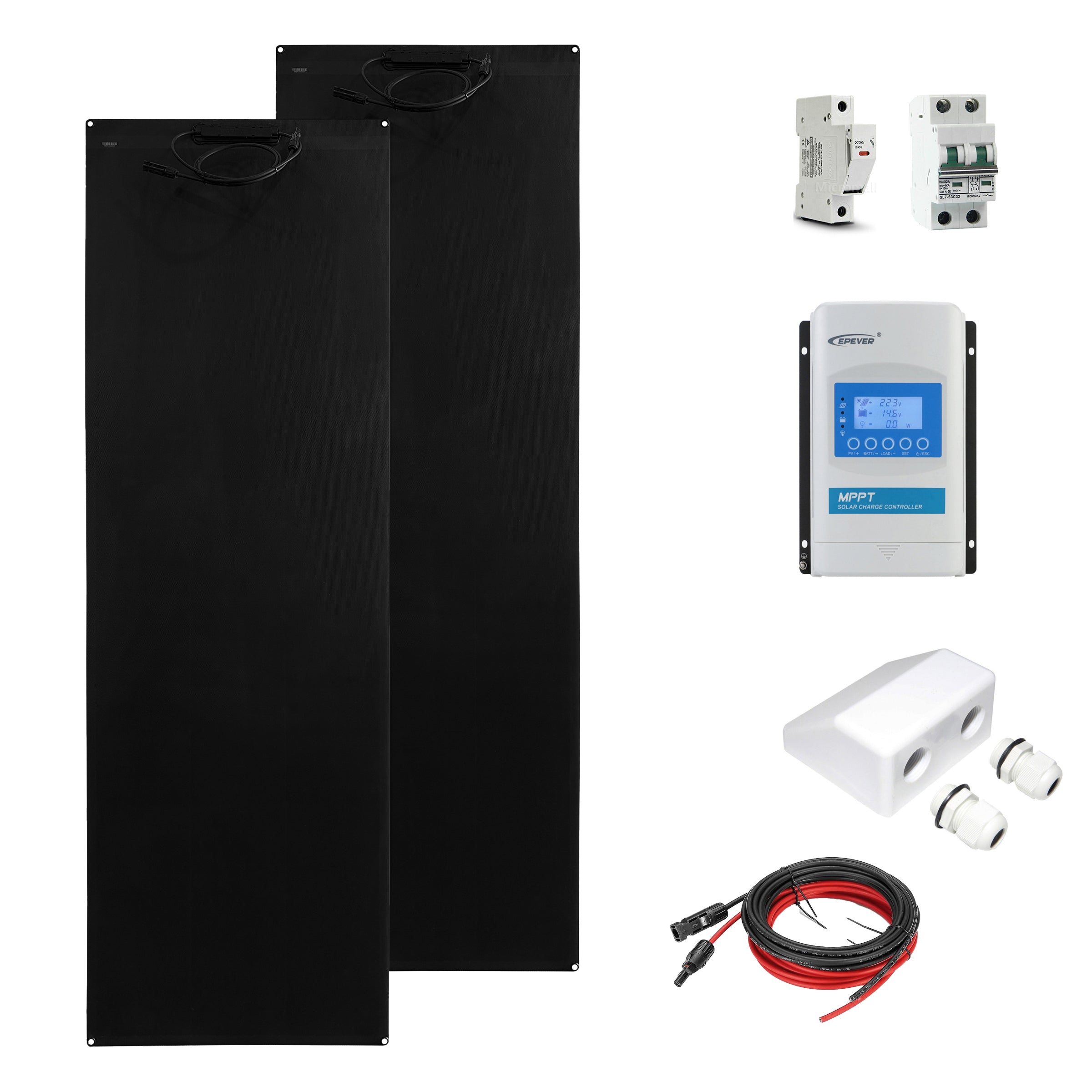 400W Flexible Solar Panel with EPEVER XTRA3210N 30A MPPT Controller Package 1 400W Flexible Solar Panel - CB400EPX30A front view | NZ Depot