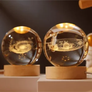 Buy 6cm Crystal Ball Laser Engraved Glass Sphere with Wooden USB Base Online - Homeware Clearance Sale - - 1 - NZ Depot Delivery