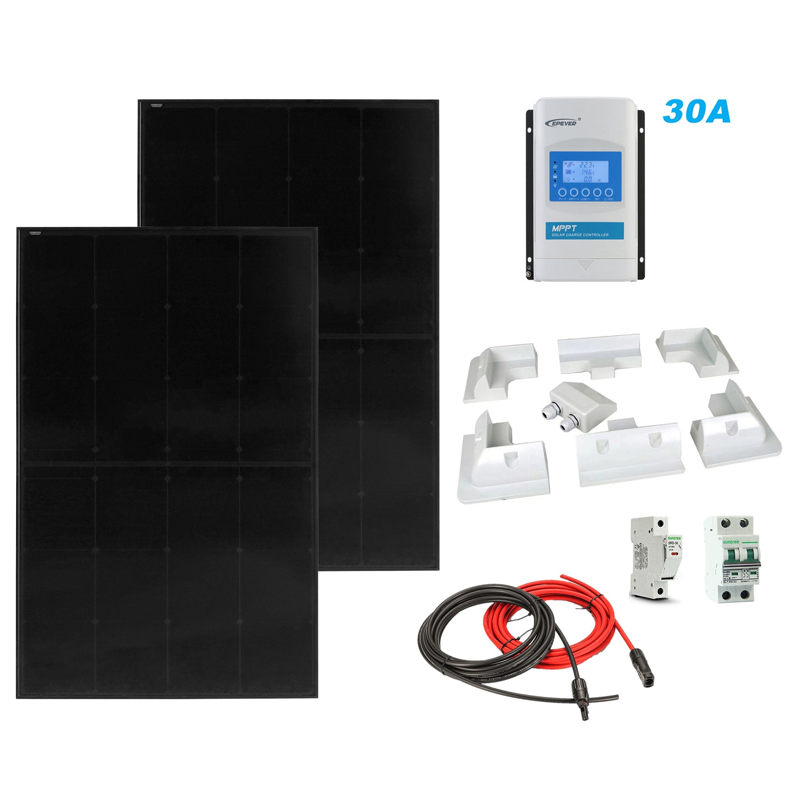 400W Solar Panel with EPEVER XTRA3210N 30A MPPT Controller Package 1 400W Solar Panel with - CB400EPX30A-2 front view | NZ Depot