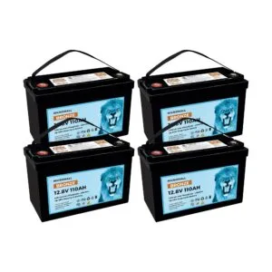 4X 12V 100Ah 110Ah - PAC-BTL-12V110B-4 front view | NZ Depot