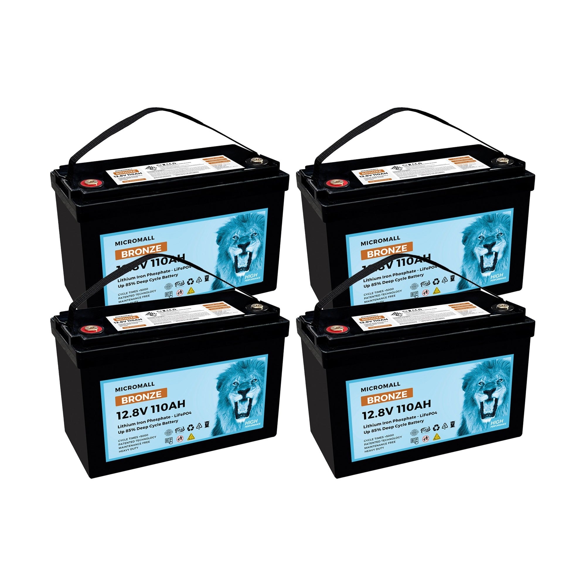4X 12V 100Ah 110Ah Lithium Battery LiFePO4 Battery Deep Cycle Solar Battery 1 4X 12V 100Ah 110Ah - BTL-12V110B-4 front view | NZ Depot