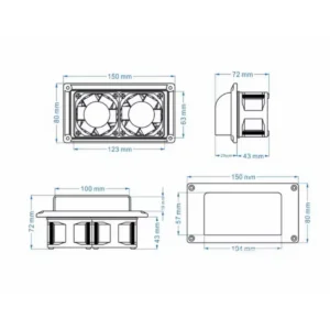 Buy Caravan Motorhome Trailer Side Air Vent Ventilation Exhaust Fan RV White DC12V 13.2W Online - Homeware Clearance Sale - - 2 - NZ Depot Delivery