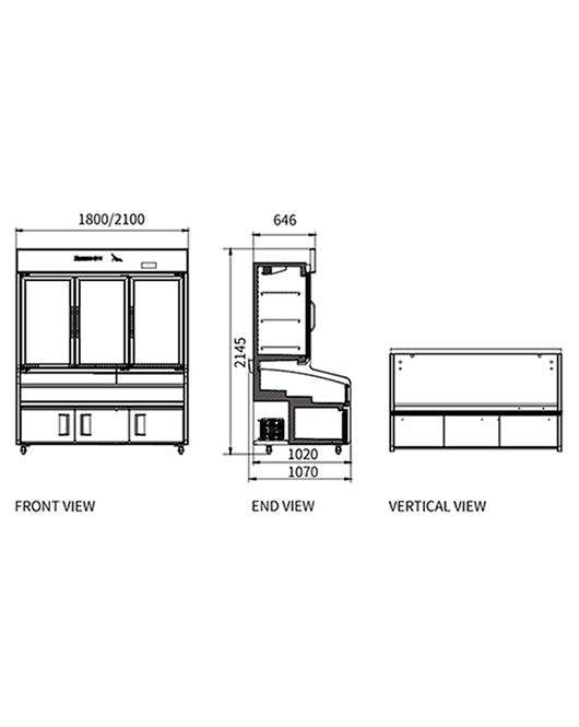 Double Door With 3 Temperature Display Cabinet for Restaurant HY-1800FKT - HY-1800FKT - Snow Village Commercial Fridge - 2 - NZ Depot Buy Double Door With 3 Temperature Display Cabinet for Restaurant HY-1800FKT Online - Commercial Fridges - 2 - NZ Depot Delivery