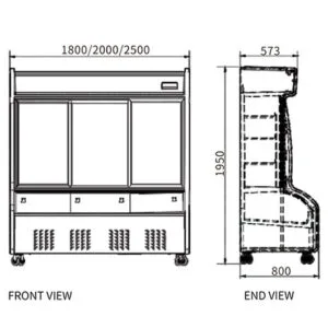 Buy Double Door With Dual Temperature Display Cabinet for Restaurant HY-1800 Online - Commercial Fridges - 2 - NZ Depot Delivery