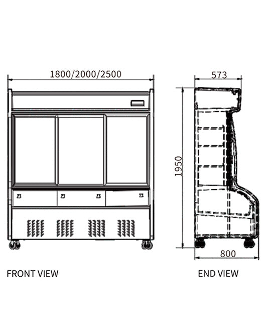 Double Door With Dual Temperature Display Cabinet for Restaurant HY-1800 - HY-1800 - Snow Village Commercial Fridge - 2 - NZ Depot Buy Double Door With Dual Temperature Display Cabinet for Restaurant HY-1800 Online - Commercial Fridges - 2 - NZ Depot Delivery
