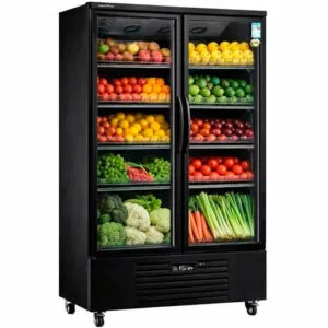 Buy Double Glass Door Display Fridge LC-1200FX（Black） Online - Commercial Fridges - 2 - NZ Depot Delivery