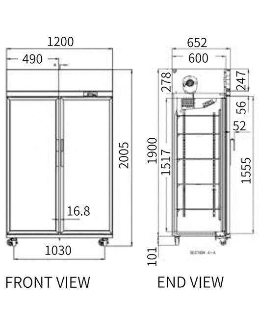 Double Glass Door Upright Display Fridge LC-1200FS - LC-1200FS - Snow Village Commercial Fridge - 2 - NZ Depot Buy Double Glass Door Upright Display Fridge LC-1200FS Online - Commercial Fridges - 2 - NZ Depot Delivery