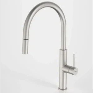 Buy Kitchen Sink Mixer - CAROMA Liano II Pull Out Sink Mixer - Brushed Nickel Online - Taps - Kitchen Mixer - 1 - NZ Depot Delivery
