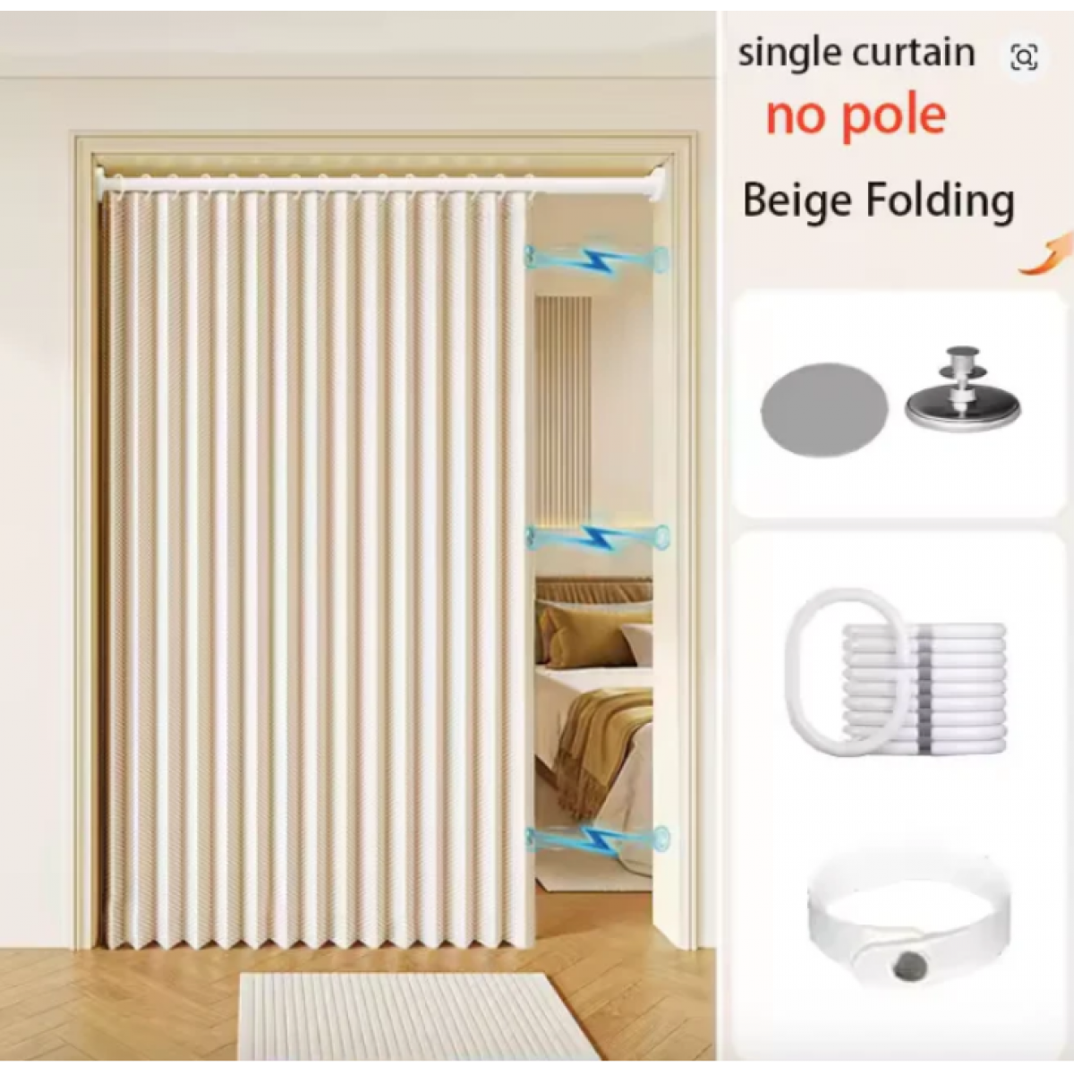 Magnetic Folding Accordion Door Curtain Wardrobe Curtain Room Divider - Curtain - Home Decor - 2 - NZ DEPOT Bathroom Buy Magnetic Folding Accordion Door Curtain Wardrobe Curtain Room Divider Online - Home Decor - - 2 - NZ Depot Delivery