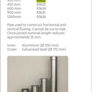 Rinnai R3632 - Flue DV Straight Pipe 300 MM | NZ Depot
