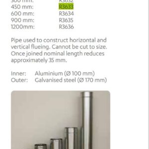 Rinnai R3633 - Flue DV Straight Pipe 450 MM | NZ Depot