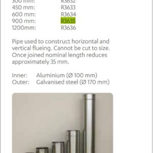 Rinnai R3635 - Flue DV Straight Pipe 900 MM | NZ Depot
