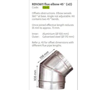 Rinnai R3642 - Flue Elbow 2X45DEG DV | NZ Depot