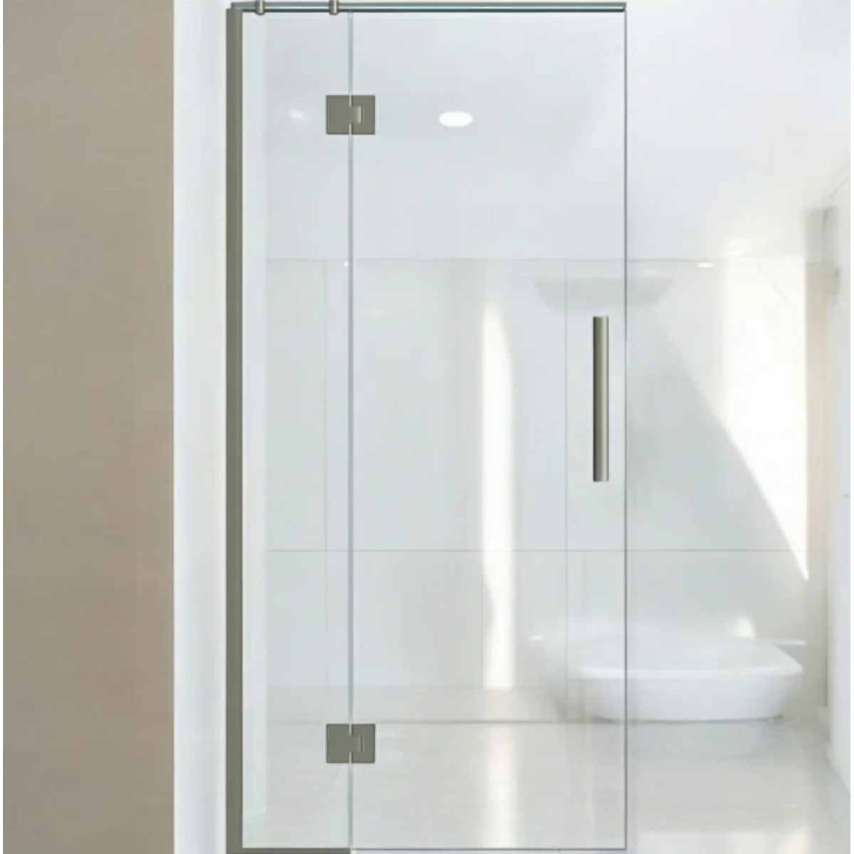 Shower Glass - Stream Series Swing Door 970mm Brushed Nickel Frame - SHO970A BN - Shower Enclosures - 2 - NZ DEPOT Bathroom Buy Shower Glass - Stream Series Swing Door 970mm Brushed Nickel Frame Online - Shower Enclosures - Frameless Shower - 2 - NZ Depot Delivery