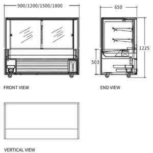 Buy Square Glass Chilled Food Display DG-1200FZ Online - Commercial Fridges - 2 - NZ Depot Delivery