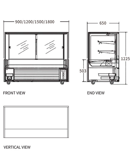 Square Glass Chilled Food Display DG-1500FZH3 - DG-1500FZH3 - Snow Village Commercial Fridge - 3 - NZ Depot Buy Square Glass Chilled Food Display DG-1500FZH3 Online - Commercial Fridges - 3 - NZ Depot Delivery