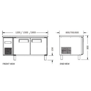 Buy Stainless Double Door Workbench Freezer PLD-18N2 (700MM) Online - Commercial Freezers - 2 - NZ Depot Delivery