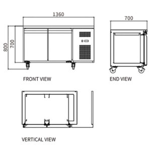 Buy Stainless Steel Double Door Workbench Freezer GNR1360T2 Online - Commercial Fridges - 2 - NZ Depot Delivery