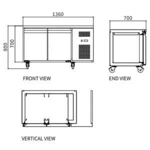 Buy Stainless Steel Double Door Workbench Freezer GNR1360T2 Online - Commercial Fridges - 2 - NZ Depot Delivery