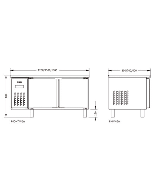 Stainless Steel Double Glass Door Workbench Fridge PLR-12B2 (600MM) - PLR-12B2(600MM) - Snow Village Commercial Fridge - 2 - NZ Depot Buy Stainless Steel Double Glass Door Workbench Fridge PLR-12B2 (600MM) Online - Commercial Fridges - 2 - NZ Depot Delivery