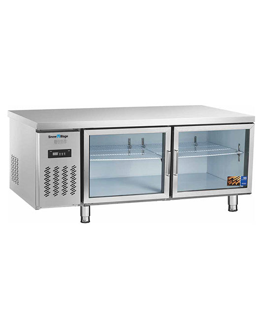 Stainless Steel Double Glass Door Workbench Fridge PLR-12B2 (600MM) | Commercial Refrigeration | Snow Village 1 Buy Stainless Steel Double Glass Door Workbench Fridge PLR-12B2 (600MM) Online - Commercial Fridges - 1 - NZ Depot Delivery