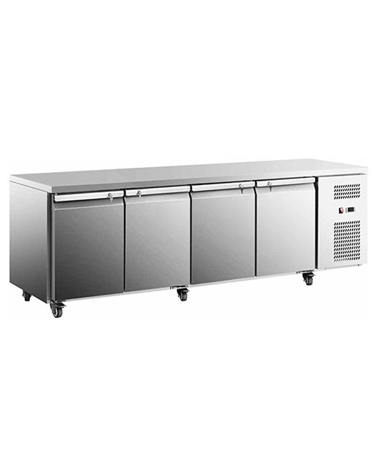 Stainless Steel Four Door Workbench Freezer GNF2280T4 | Commercial Refrigeration | Snow Village 1 Buy Stainless Steel Four Door Workbench Freezer GNF2280T4 Online - Commercial Freezers - 1 - NZ Depot Delivery