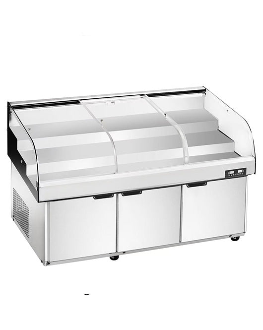 Stainless Steel Triple Door Dual Temperature Display Cabinet BT-K2.5-T3XQ | Commercial Refrigeration | Snow Village 1 Buy Stainless Steel Triple Door Dual Temperature Display Cabinet BT-K2.5-T3XQ Online - Commercial Fridges - 1 - NZ Depot Delivery