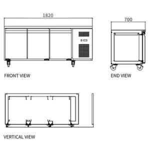 Buy Stainless Steel Triple Door Workbench Fridge GNR1820T3 Online - Commercial Fridges - 2 - NZ Depot Delivery