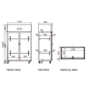 Buy Stainless Steel Two Glass Door Fridge CFR-40B2F Online - Commercial Fridges - 2 - NZ Depot Delivery