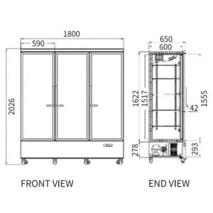 Buy Triple Glass Door Display Fridge LC-1800FX Online - Commercial Fridges - 2 - NZ Depot Delivery