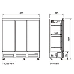 Buy Triple Glass Door Display Fridge LC-1860FX Online - Commercial Fridges - 2 - NZ Depot Delivery