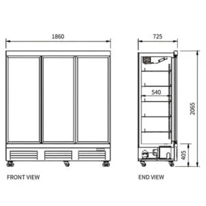 Buy Triple Door Glass Display Fridge LC-1860FX Online - Commercial Fridges - 2 - NZ Depot Delivery