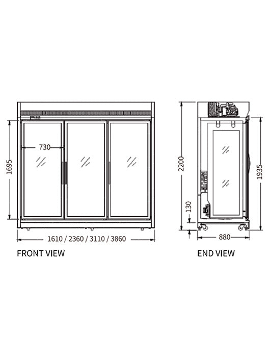 Triple Glass Door Meat Hanging Freezer XC-ZDR-16 - XC-ZDR-16 - Snow Village Commercial Fridge - 2 - NZ Depot Buy Triple Glass Door Meat Hanging Freezer XC-ZDR-16 Online - Commercial Freezers - 2 - NZ Depot Delivery