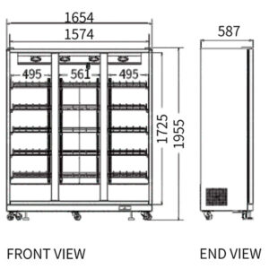 Buy Triple Glass Door Wine Fridge LC-1654 Online - Commercial Fridges - 2 - NZ Depot Delivery