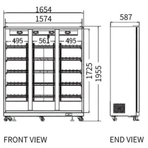 Buy Triple Glass Door Wine Fridge LC-1654 Online - Commercial Fridges - 2 - NZ Depot Delivery