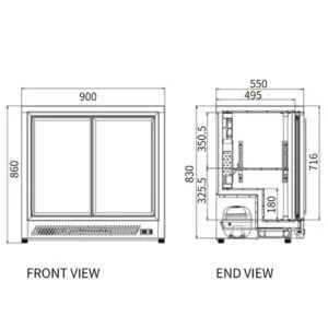 Buy Under Bench Double Sliding Door Bar Cooler BT-900FYS/FY Online - Commercial Fridges - 2 - NZ Depot Delivery