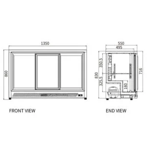 Buy Under Bench Triple Sliding Door Bar Cooler BT-1350FYS/FY Online - Commercial Fridges - 2 - NZ Depot Delivery