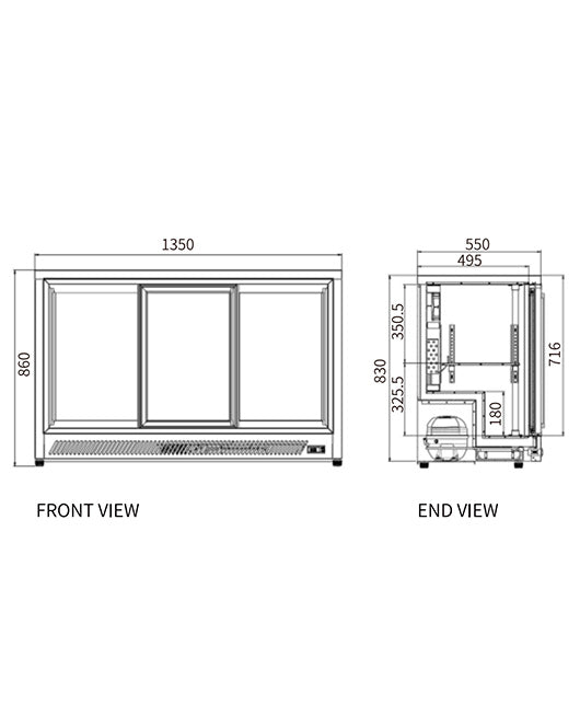 Under Bench Triple Sliding Door Bar Cooler BT-1350FYS/FY - BT-1350FYS/FY - Snow Village Commercial Fridge - 2 - NZ Depot Buy Under Bench Triple Sliding Door Bar Cooler BT-1350FYS/FY Online - Commercial Fridges - 2 - NZ Depot Delivery